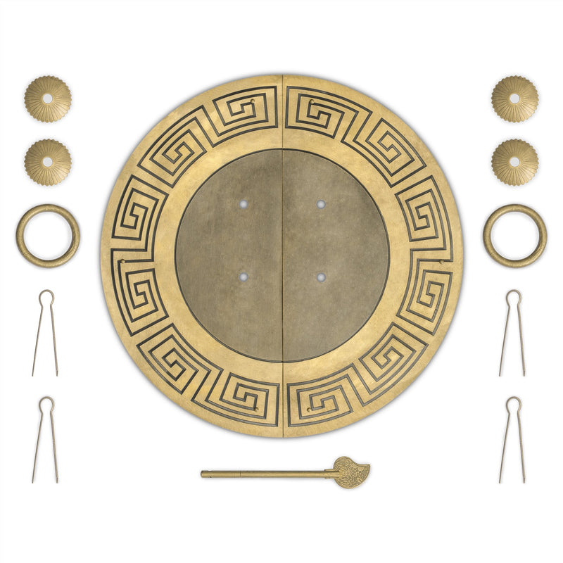 "Tibetan" Brass Cabinet Face Plate Backplate Set – 9.5", by Hardware Philosophy