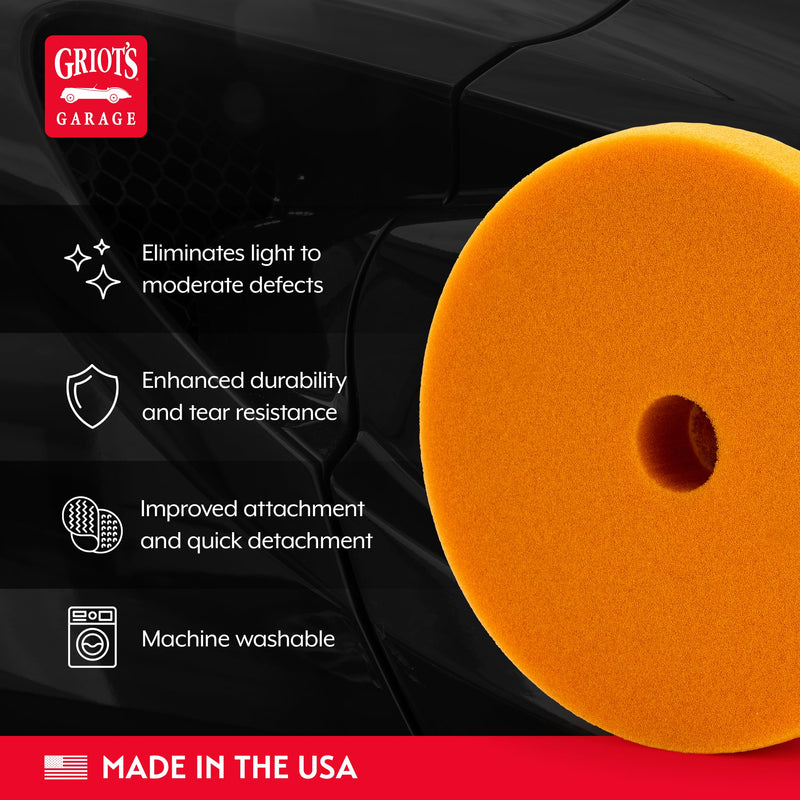 Griot's Garage Orange Foam Correcting Pads for Car Polishing and Detailing, Removes Light to Moderate Paint Defects, Durable, Machine-Washable, 10516, 5.5", Set of 2 5.5" Pads (Set of 2)