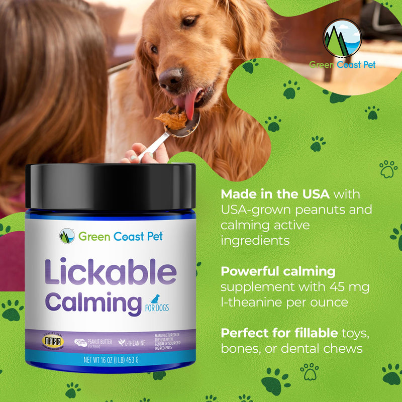 Lickable Actives (Calming) Supplement for Dogs, 16 oz | Made in USA | 30 Day Supply Calming