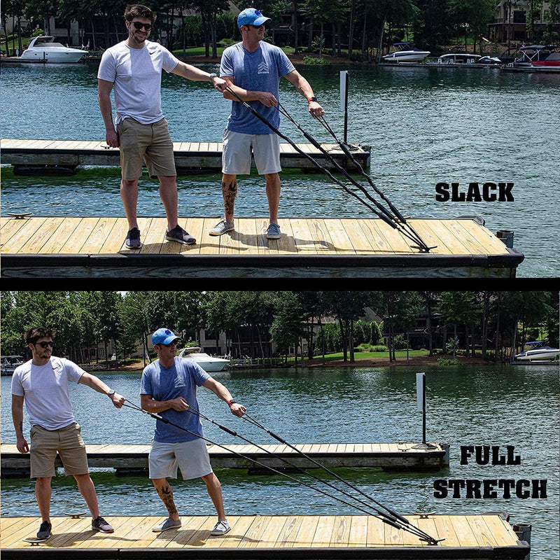 Bungee Dock Line Mooring Rope for Boat,Boat Ropes for Docking with Clips,2/3 FT Marine Rope Boating Gifts for Men, Boat Accessories Quick Connect (2, Redblackblue, 3 Feet Stretches to 4 Feet) 2