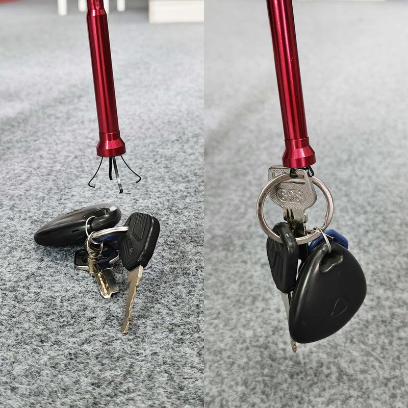 Flexible Claw Pickup Tool with Magnet, Magnetic Pickup Tool, 4-Finger Claw, Rustless Spring，Claw-Type Magnetic Pick-up Tool, for Garbage Pick up
