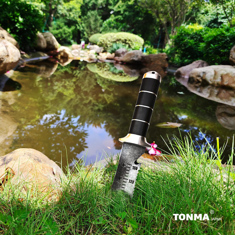 Hori Hori Garden Knife [Made in Japan] Heavy Duty Stainless Steel Japanese Hori Knife with Sheath Garden Tools for Weeding, Digging, Cutting, Pruning