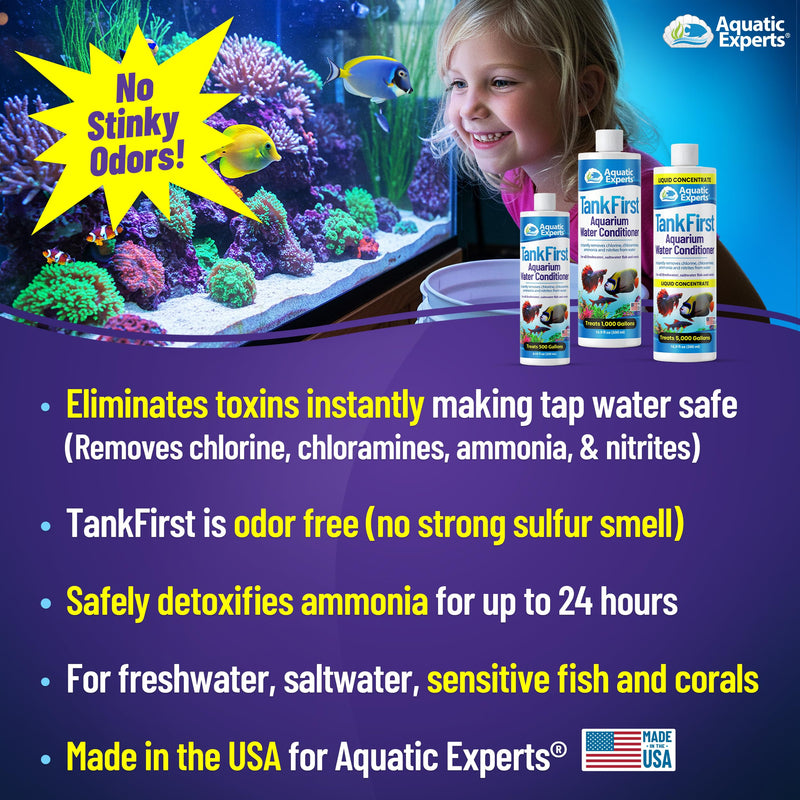 TankFirst Complete Aquarium Water Conditioner - Fish Water Conditioner, Instantly Removes Chlorine, Chloramines, and detoxifies Ammonia from Fish Tank (TankFirst Regular, 500 ml) TankFirst Regular 500 ml (16.9 oz)