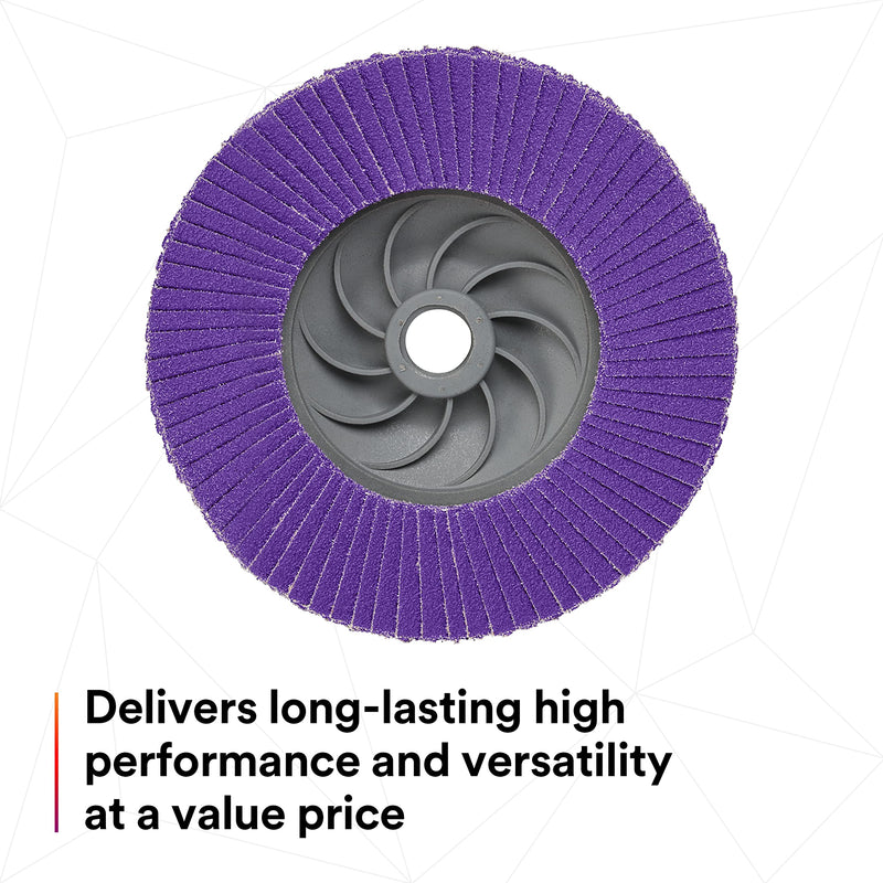 3M Flap Disc 769F, Type 27 Quick Change, 80+, 4-1/2 in x 5/8-11, High Performance Abrasive, Ceramic Precision-Shaped Grain Grinding and Finishing Disc, Carbon Steel, Stainless Steel 4.5 in x 5/8 in-11 T27 Quick Change, 80+