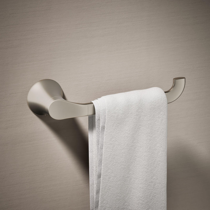 KOHLER 27396-BN Simplice Towel Arm, includes Installation Hardware, Vibrant Brushed Nickel