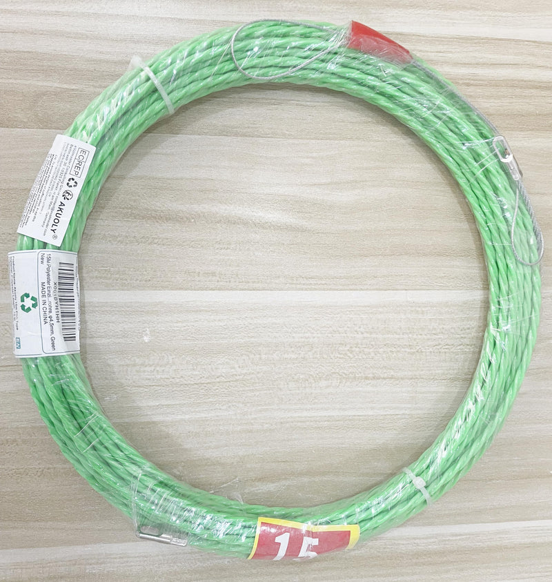 Fish Tape 49FT Wire Fishing Tools Cable Pulling Wire 4.5mm Diameter, Ideal for Cable Runs 15m