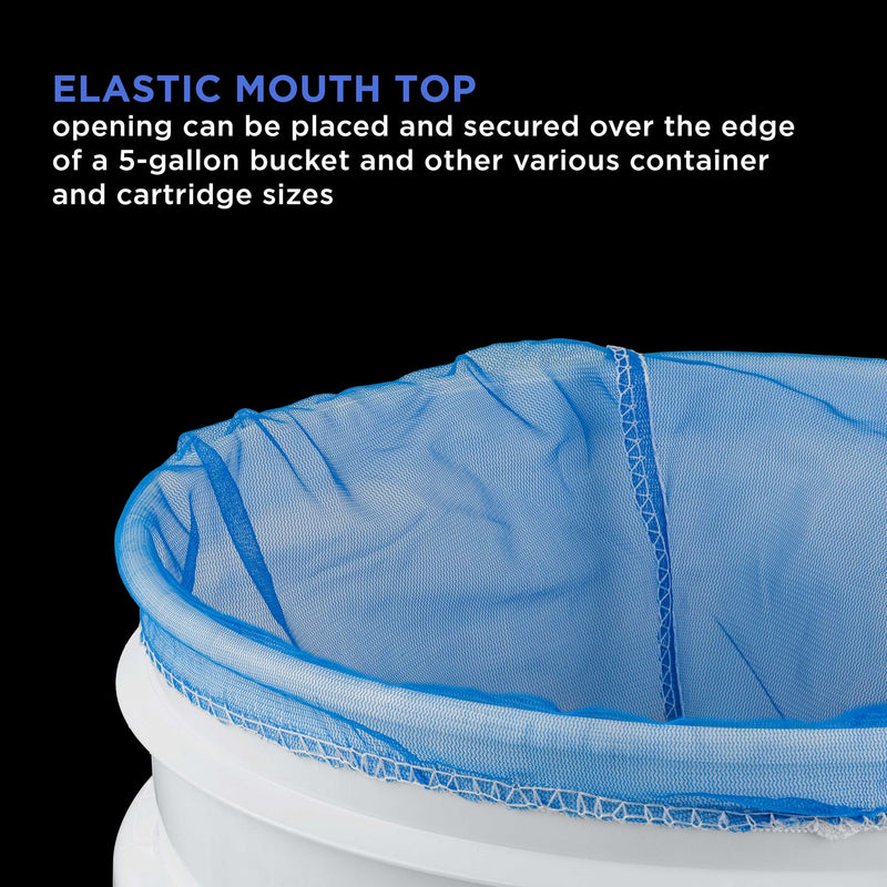 Master Elite 5 Gallon Paint & Liquid Strainer Filter Bag with Pure Blue Fine Nylon Mesh, Pack of 12 - Used in 5 Gallon Buckets, Disposable Filtering Bag, Elastic Top Opening - Hydroponics, Gardening 1