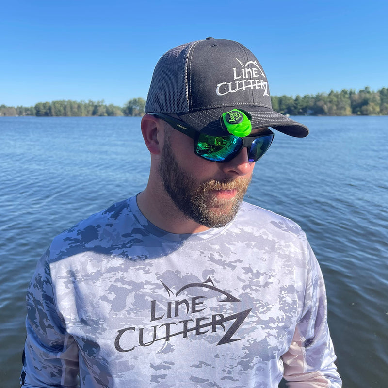 LINE CUTTERZ Patented Dual Hybrid Ceramic Cutter + Stainless Steel Micro Scissors Fishing Line Cutter Green