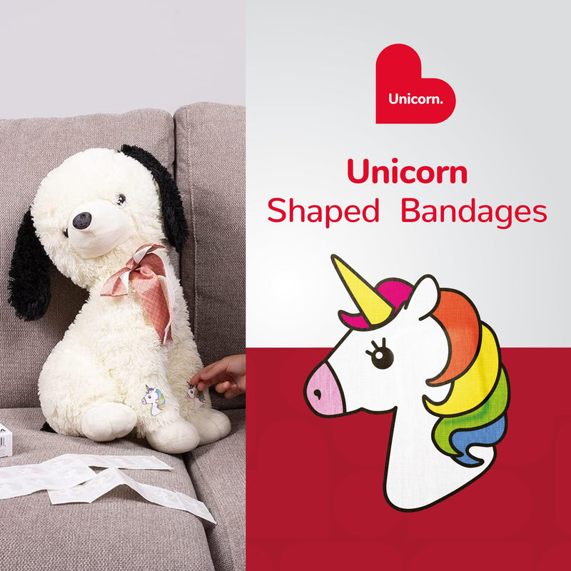 BioSwiss Bandages, Unicorn Shaped Self Adhesive Bandage, Latex Free Sterile Wound Care, Fun First Aid Kit Supplies for Kids, 24 Count 24 Count (Pack of 1)