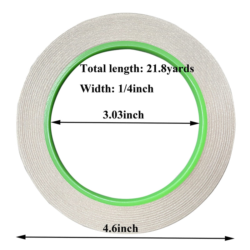 monochef 2pcs Copper Tape with Double-Sided Conductive Copper Foil Tape Self Adhesive EMI Shielding Stained Glass Supplies Soldering Electrical Repairs Paper Circuits Grounding, 1/4inch