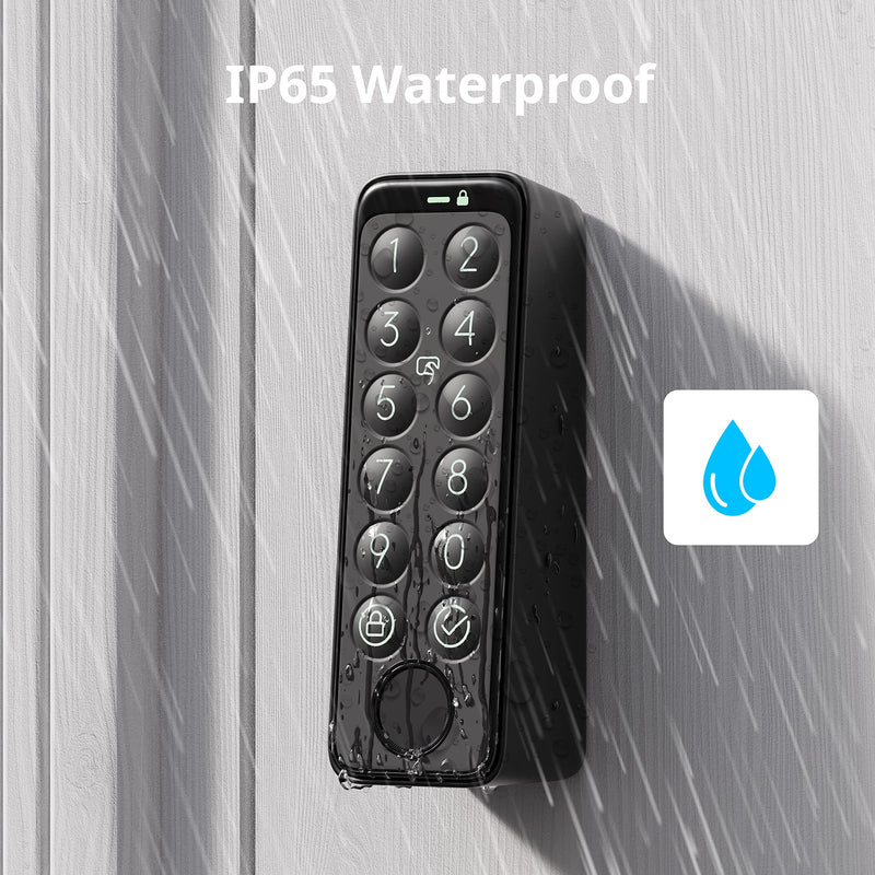 SwitchBot Smart Keypad Touch for SwitchBot Lock, Fingerprint Keyless Home Entry, IP65 Waterproof, Supports Virtual Passwords for Home Security Fingerprint Keypad Touch