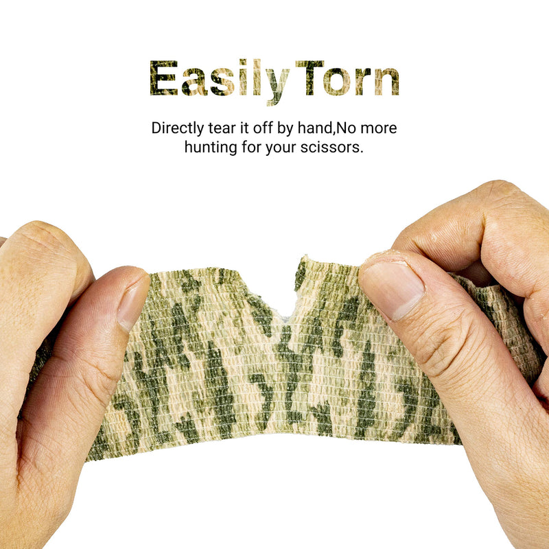 9 Rolls Self Adhesive Wrap Athletic Tape Gauze, Breathable Elastic Cohesive Bandage for Sports Injury & Pet (7 Pcs 2" x 5 Yards + 2 Pcs 1" X 5 Yards) (Woodland Multicam Camo) Woodland Multicam Camo