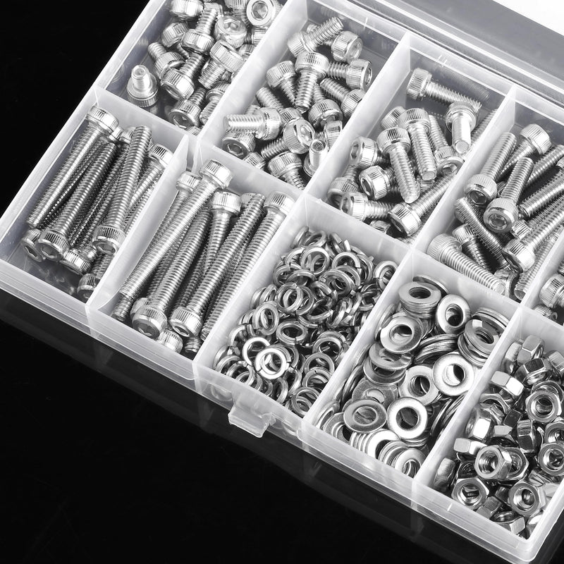 Mr. Pen- Nuts and Bolts Assortment Kit, 350 pcs, Stainless Steel, M4 Screws (7 Sizes 6-30mm), Hex Socket Head Cap Screws Assorted Nuts and Bolts Nut Bolt and Washer Assortment Bolt and Nut Assortment
