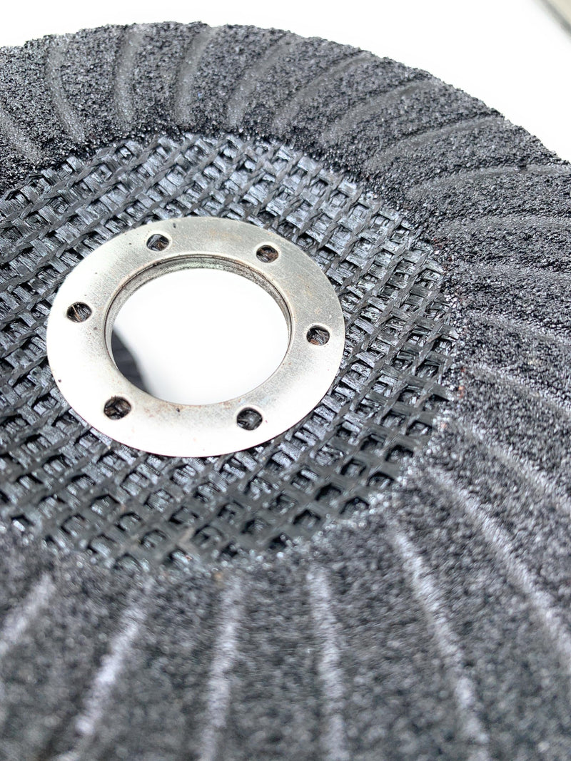 5 Pack 4 1/2 inch Semi-Flex Fiberglass Backing Abrasive Grinding Disc for Angle Grinder, for Granite, Marble, Stone, Glass (36 Grit)