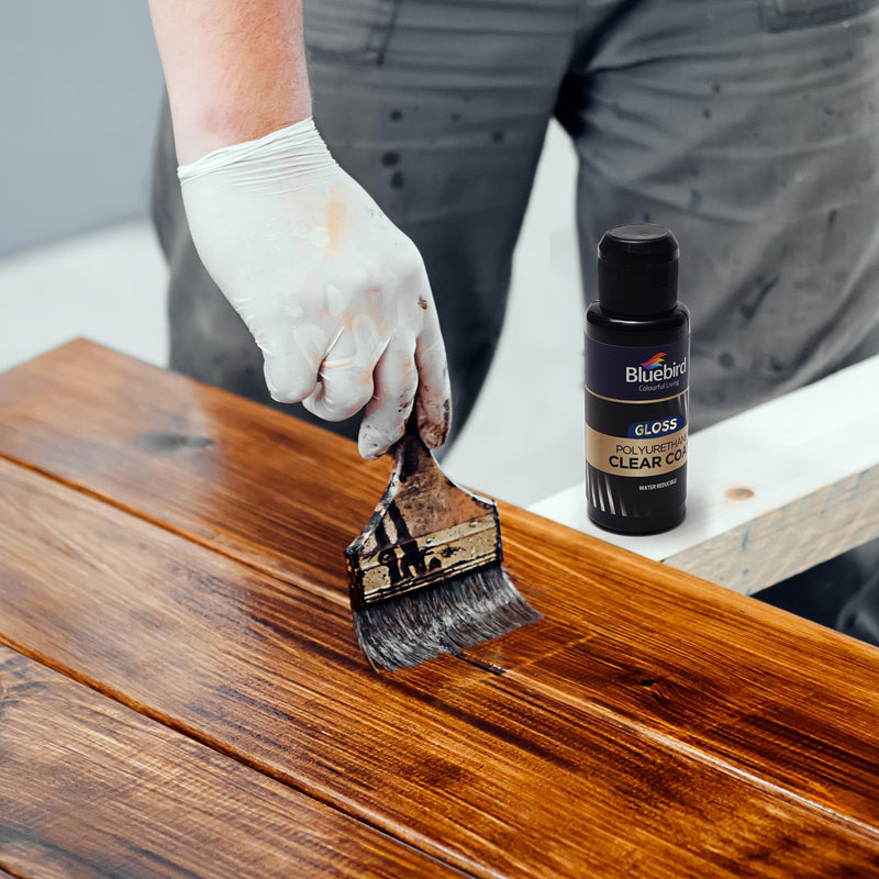 Bluebird 3.4 Fl Oz Polyurethane Clear Coat for Furniture, Paintings, Water-Based Professional Varnish (Gloss, 3.4 Fl Oz) Gloss