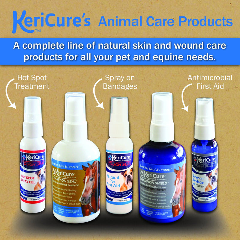 KeriCure Tough Shield Liquid Bandage, 2oz Spray on Liquid Bandage for Pets, Dogs, Cats and Small Animal Skin and Wound Care, Woman Owned Small Business, Made in The USA - PawsPlanet Australia