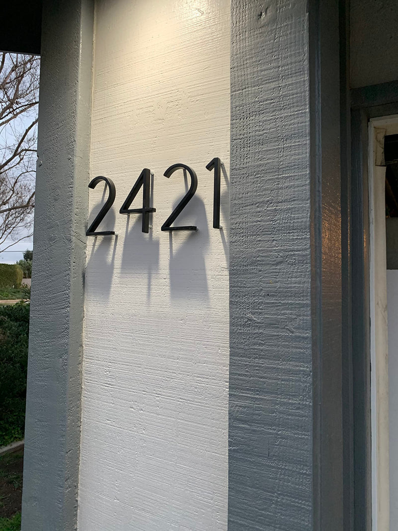 6 Inch Stainless Steel Floating House Number, Metal Modern House Numbers, for Outdoor Mailbox Yard Home Wall DoorGarage Gate with Nail Kit, Coated Black, 911 Visibility Signage 6 inch, Black 1