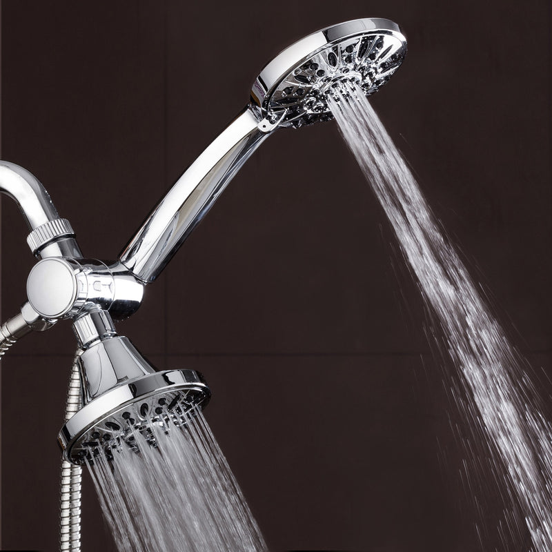 AquaDance Total Chrome Premium High Pressure 48-setting 3-Way Combo for The Best of Both Worlds – Enjoy Luxurious 6-setting Rain Shower Head and 6-Setting Hand Held Shower Separately or Together