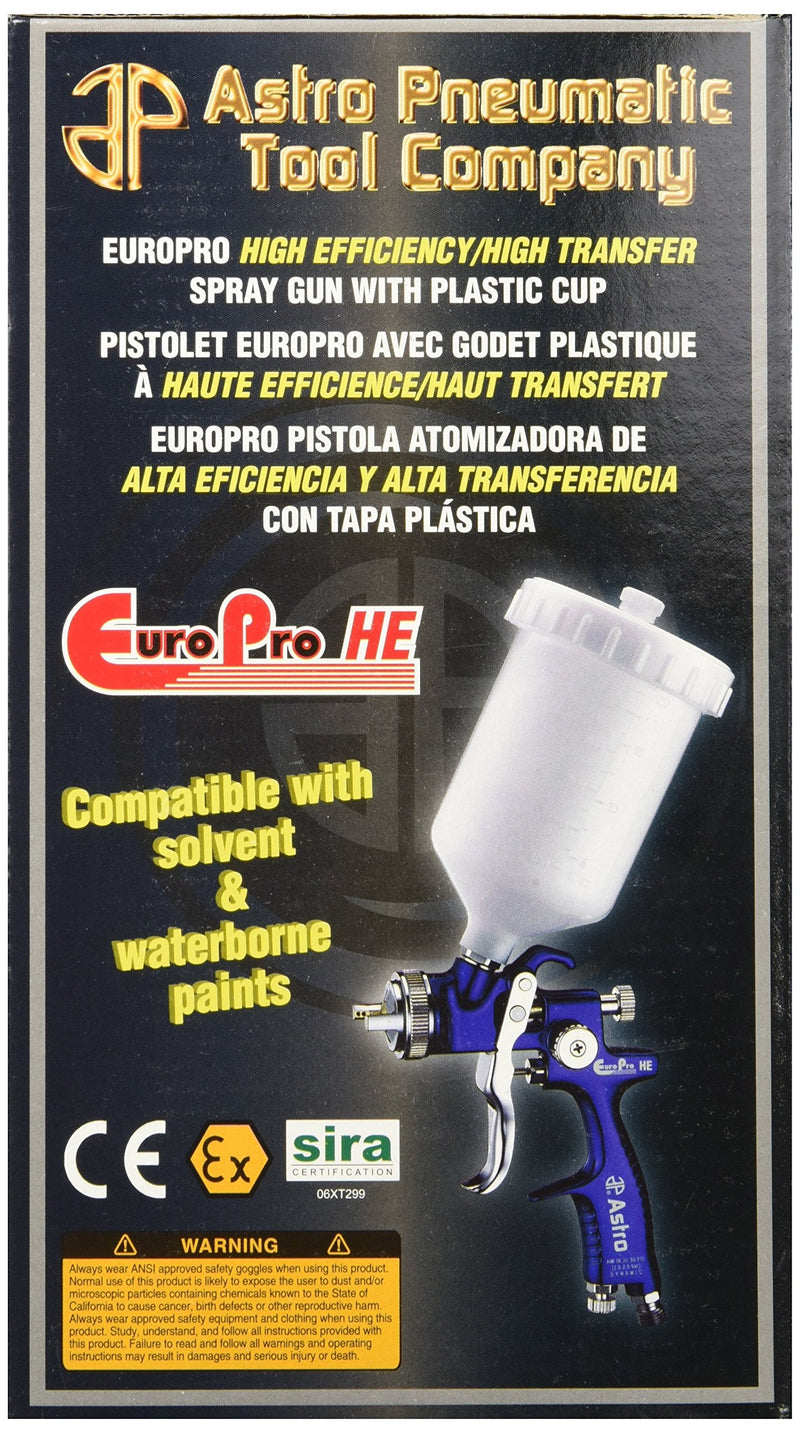 Astro EUROHE103 EuroPro High Efficiency/High Transfer Spray Gun with 1.3mm Nozzle and Plastic Cup 1 Count (Pack of 1)