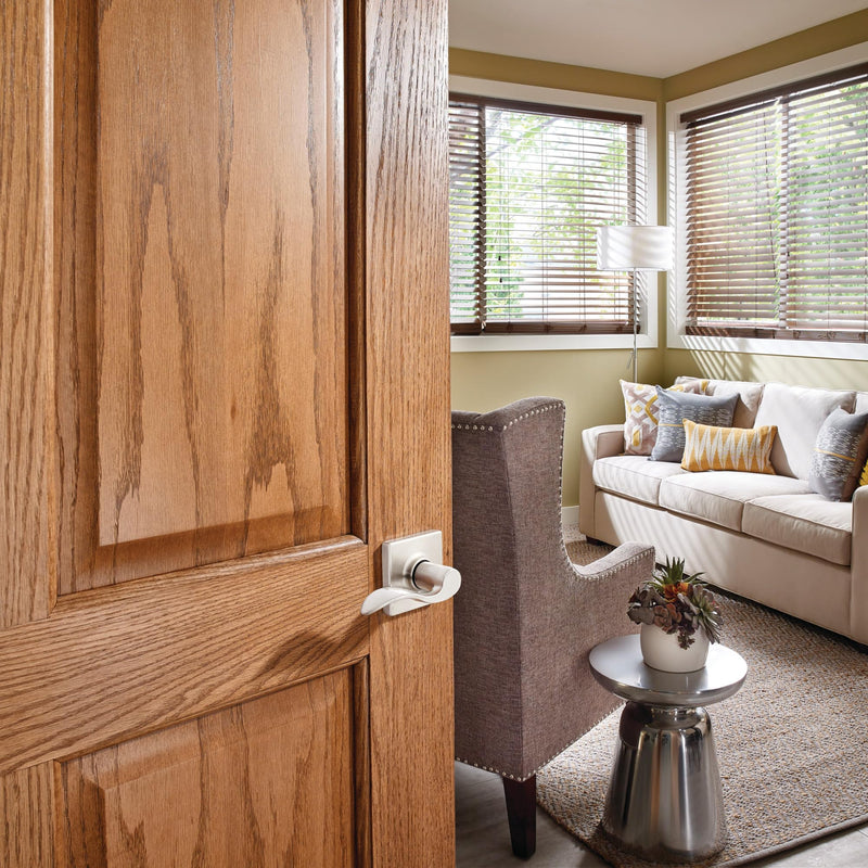 SCHLAGE Accent Lever with Collins Trim Hall and Closet Lock in Satin Nickel - F10 ACC 619 COL Passage