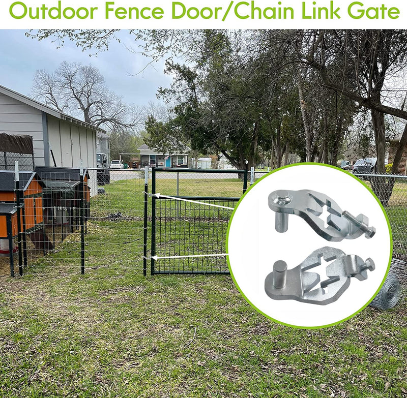T-Post Gate Hinge Pins - Heavy Duty Gate Hanger, Hang a gate from a Metal T Post, Steel Gate Hinges Target Hanger for Farm Gate, Garden & Backyard Gate, Easy to Install. (Patent) Silver