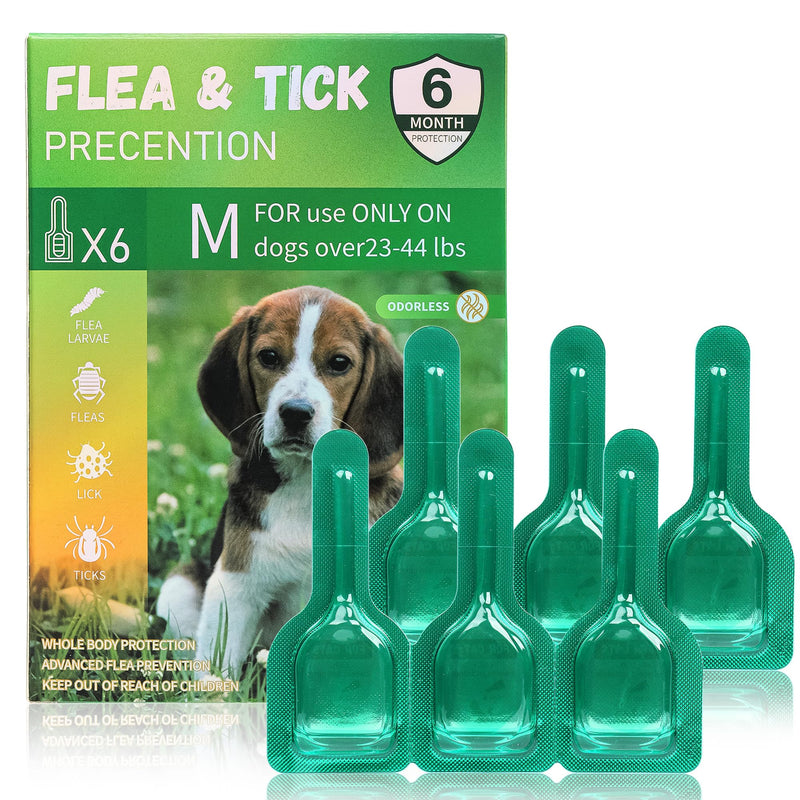 Flea and Tick Prevention for Small Dogs, Waterproof Topical Dog Flea and Tick Fast-Acting at Home, 6 Doses Control for Dogs 5-22 lbs