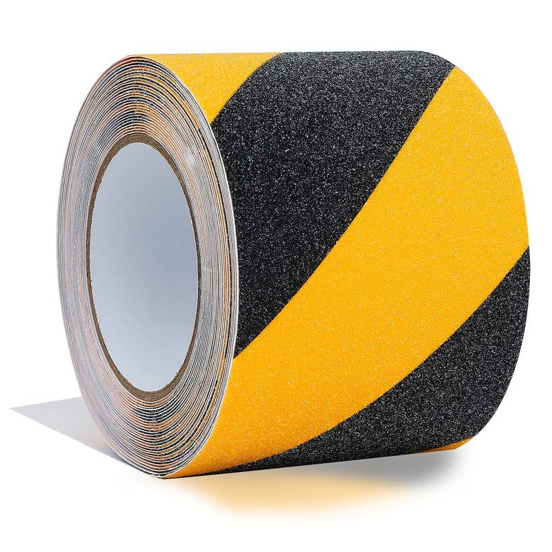 COSIMIXO 4" x 35Ft Black&Yellow Heavy Duty Anti Slip Tape for Stairs Outdoor/Indoor Waterproof Grip Tape Safety Non Skid Roll for Stair Steps Traction Tread Staircases Anti-Slip Strips… 4" x 35Ft Black & Yellow