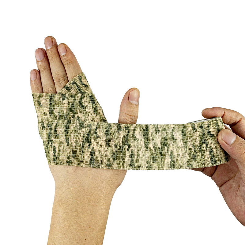9 Rolls Self Adhesive Wrap Athletic Tape Gauze, Breathable Elastic Cohesive Bandage for Sports Injury & Pet (7 Pcs 2" x 5 Yards + 2 Pcs 1" X 5 Yards) (Woodland Multicam Camo) Woodland Multicam Camo