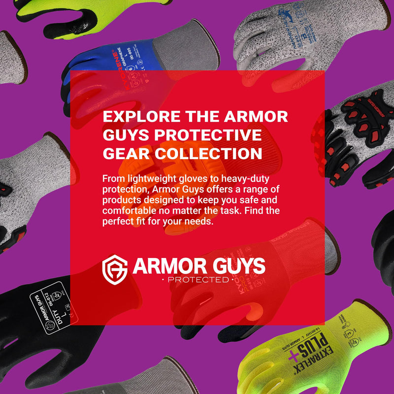 Armor Guys Extraflex Protective Work Gloves - Abrasion Resistant For Women and Men with MicroFoam Nitrile Palm Coating - ANSI 3, L, 12 Pairs 12 Pairs (Large)