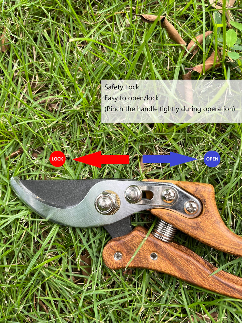 Garden Shears, Japanese Floral branch cutters, Snips for Gardening, Flower scissors Florist clippers, Hand Held Pruners for Gardening Heavy Duty, Pruning shears for garden (Wood Black) Wood Black