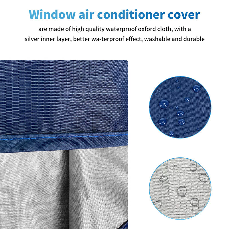 Air Conditioner Cover,Outdoor Air Conditioner Covers Window Dust-Proof Waterproof Winter AC Cover for Outside Units (25.5"W x 17"H x 20.5"D) blue 25.5"W x 20.5"D x 17"H