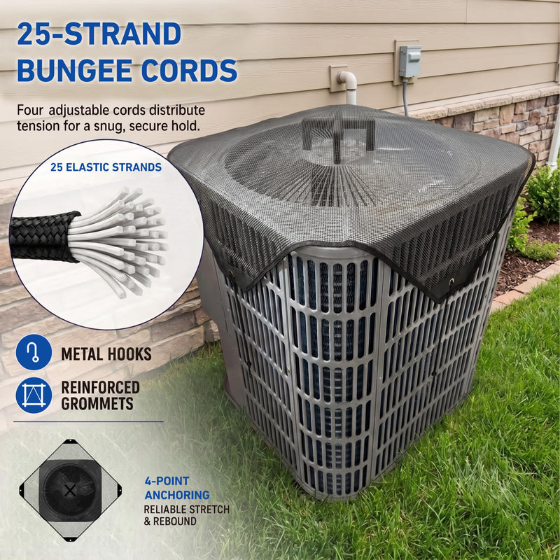 Airflow Lift Central Air Conditioner Cover for Outside 36x36 Mesh Black+Stand 36''x36''
