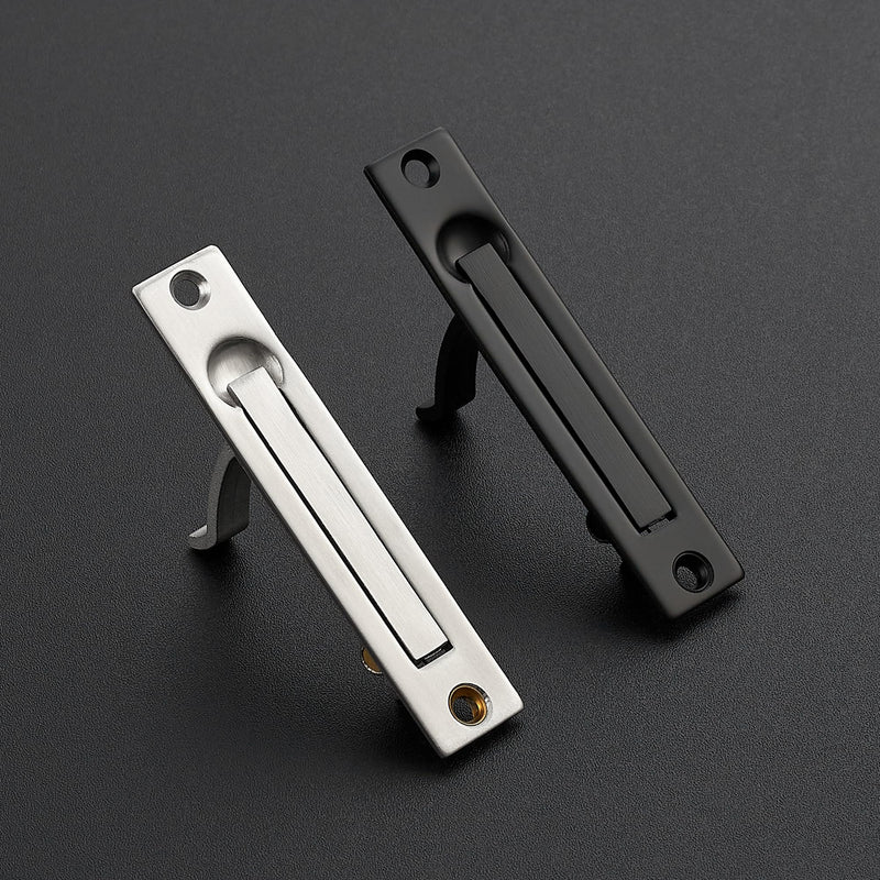 JOY DECOR 2 Pack Satin Nickel Pocket Door Pull, Solid Flush Edge Handle, Pocket Door Hardware