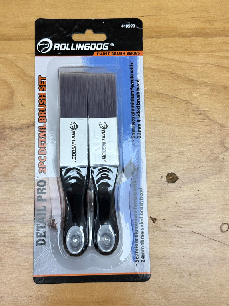 ROLLINGDOG Paint Brush for Trim - Edging Paint Brush 2PC, 1PC Triangular Brush and 1PC Square Trim Brush, Cut in, Edger, Corner, Sash Painting 2pc Detail Brush Set