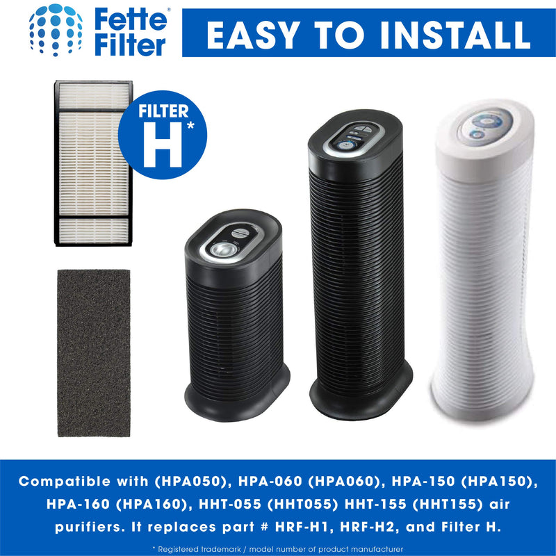 Fette Filter - Air Purifier Filter and Pre-Filter Compatible with Honeywell True HEPA Filter H HRF-H1, HRF-H2 & Filter B HRF-B1, HRF-B2 -(2 HEPA and 4 Pre-Filters)
