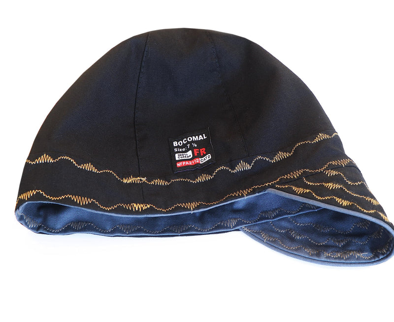 BOCOMAL Welding Cap High Deep CAT2 Flame Resistant Midweight 6 Pannel Welder Caps 7 3/8 Dark Grey