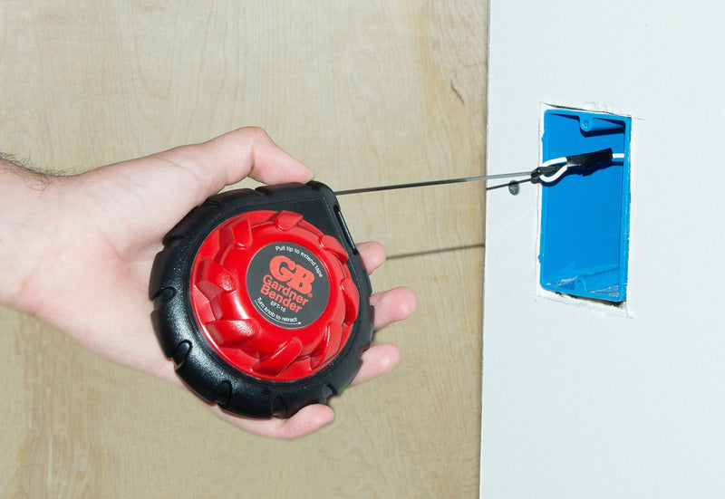 Gardner Bender EFT-15 Mini Cable Snake, 15 Ft Steel Fish Tape, Electrical Wire Fishing Tape, Red & Black