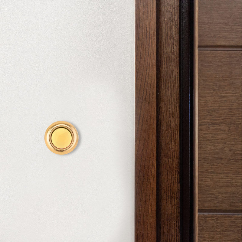 Newhouse Hardware FMBL Lighted Doorbell Button, 1-Pack, Brass Brass (Lighted)