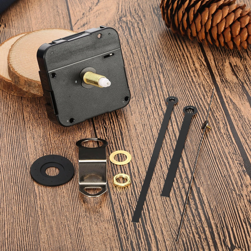 Hicarer 28 mm Long Shaft Quartz Clock Movement Clock Parts Repair Kit (Black) Black