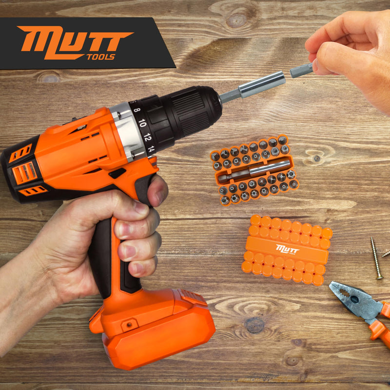 Mutt Tools 33pc Security Bit Set – Includes Security Torx, Metric and SAE Hex, Torq, Spanner Bit Set and Triwing – Tamper Proof Torx and Hex