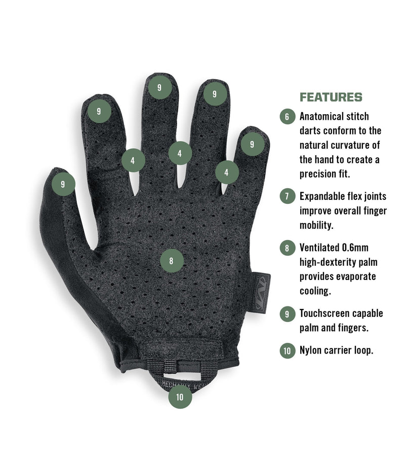 Mechanix Wear Specialty Vent Tactical Gloves - Ventilated Precision Fit High-Dexterity Field Work Gloves - Touchscreen Compatible & Machine Washable - XX-Large - Covert Black