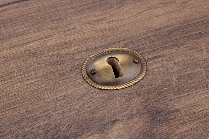 Oval Antique Brass Decorative Keyhole Cover | 1-1/8" H x 1-1/2" W | Keyhole Escutcheon Plate for Cabinet Door, Dresser Drawers, Desk | Antique, Modern Furniture Hardware | UA-249-AB
