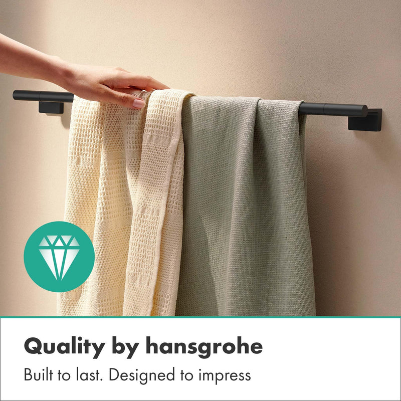 hansgrohe AddStoris S Modern Towel Bar, 24" in Matte Black, 41767670