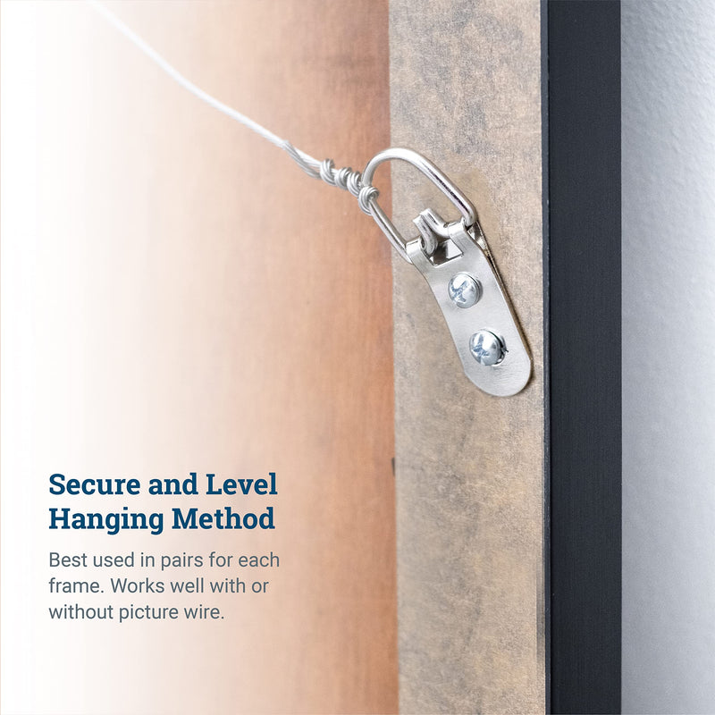 Heavy Duty D-Ring Picture Hangers - 50 Pack - 2 Hole with Screws - Picture Hang Solutions