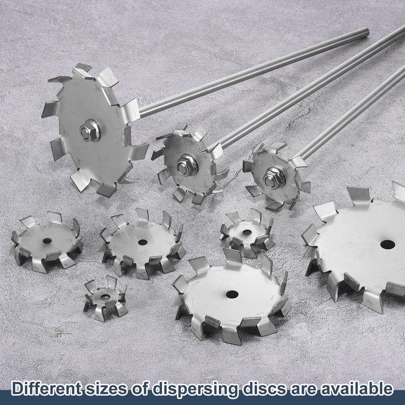 PATIKIL Dispersing Disc, 100mm / 3.94" 304 Stainless Steel Dispersion Impeller High Speed Dispersing Machine Blade Paddle Impeller with 8mm Shaft Hole 8x300mm Rod for Factory Laboratory 100mm / 3.94"-8x300mm