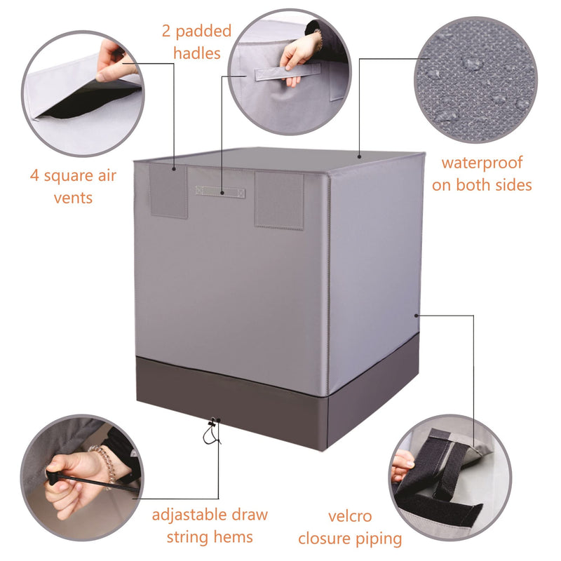 MODERN WAVE - Extra Thick Air Conditioner Cover for Outside Units - Durable Winter, Waterproof Full AC Cover (Oxford, 29"x29"x36") 29"x29"x36"