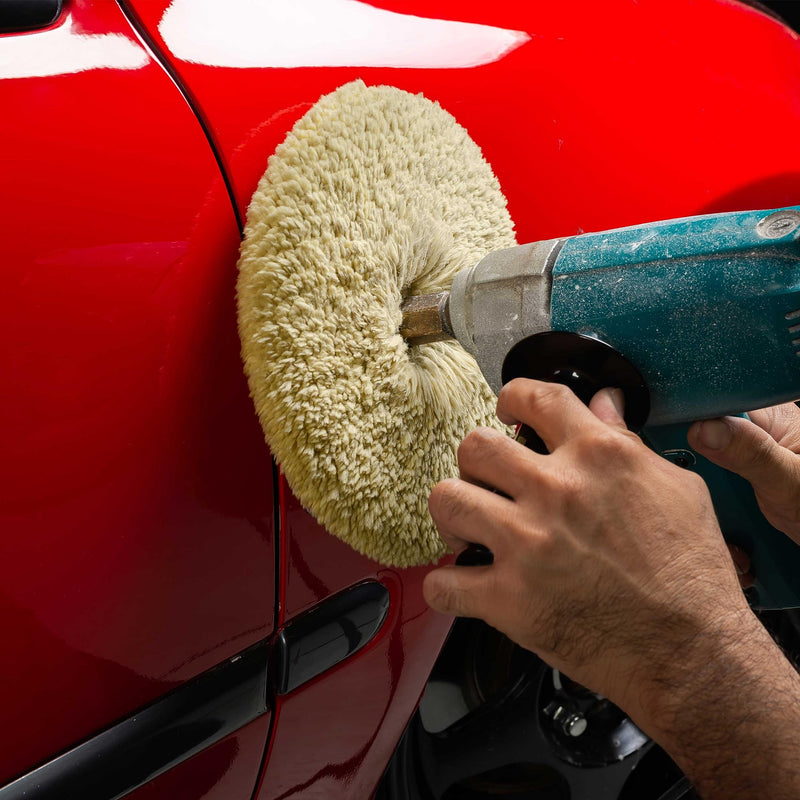 TCP Global 8" 100% Wool Polishing & Buffing Pad Double Sided - Wool Buffing Pad for Automotive, Marine, Truck, RV & Compound Cutting
