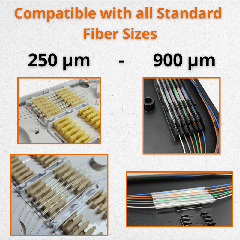 Fiber Optic Fusion Splice Sleeves 60mm x 2.6mm – 500 Pcs Bulk Heat Shrink Protectors for Fusion Splicer – Commercial-Grade Preshrunk PE & EVA Tubes with Stainless Steel Pin