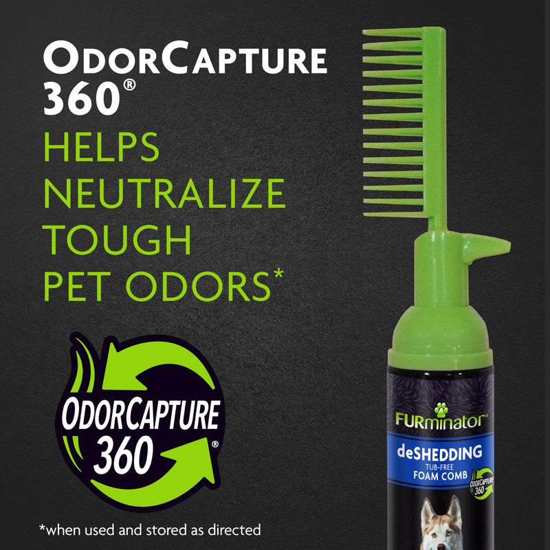 FURminator Rinse Free deShedding Foam Comb for Dogs, Waterless Foaming Shampoo, Reduces Shedding, Deodorizes, Tub-Free Experience - PawsPlanet Australia