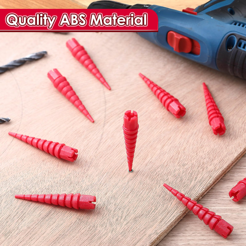 Wood Anchor, Stripped Screw Hole Repair Kit for Wood, Door, Fixing Stripped Screw Holes, Fits Wood Screws Sizes #2 to #16, Screw Holes from Stripped to Gripped, Red (10) 10